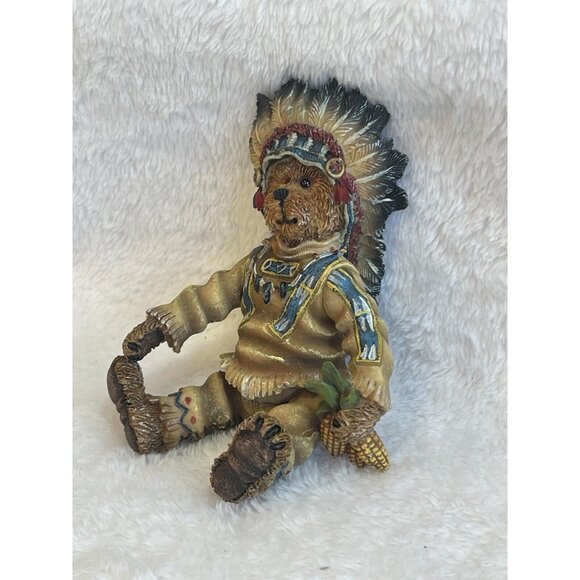 Boyds Bears and Friends Resin Native American Indian Chief Sitting Bear Figurine - Picture 3 of 8